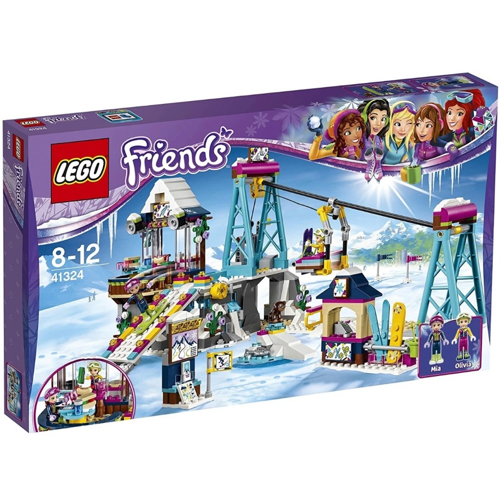 New! LEGO Friends Snow Resort Ski Lift set (41324) Heart Lake Glitter Ski Resort
